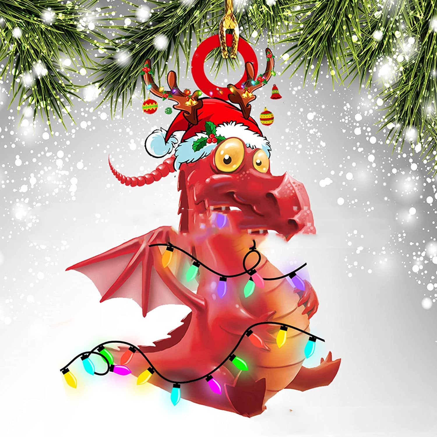 Unique Dragon Themed Hanging Christmas Decorations in Various Designs-Theone Apparel