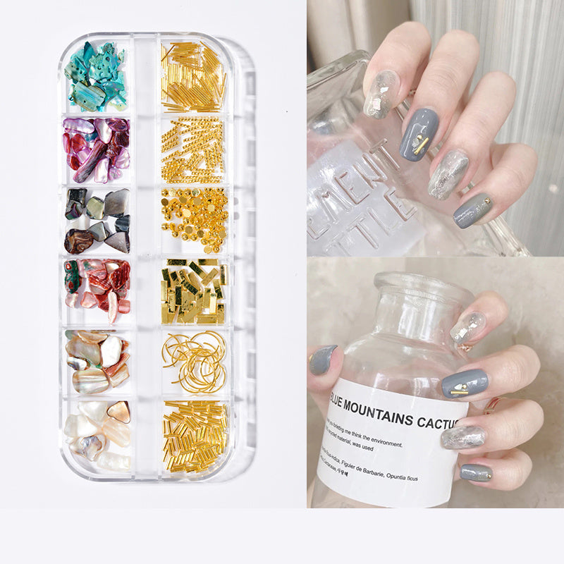 White and Silver 3D Pearl and Butterfly Nail Adornments-Style 15-Theone Apparel