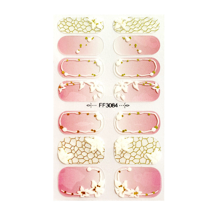Women's Gemstone Inspired Almond Shaped Nails Stickers in Multiple Colors-K-Theone Apparel