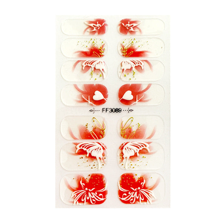 Women's Gemstone Inspired Almond Shaped Nails Stickers in Multiple Colors-Theone Apparel