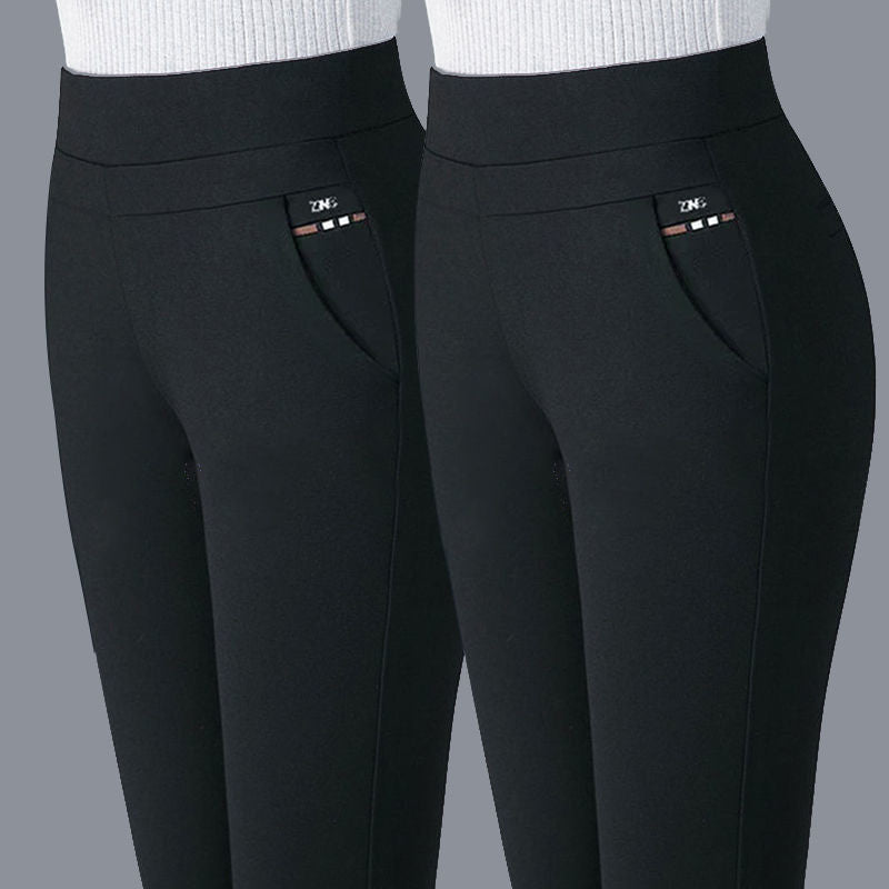 Tight High Waist Female Straight-leg Trousers