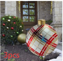 60 Centimeter Hanging Oversized PVC Christmas Ornaments for Exterior Decor