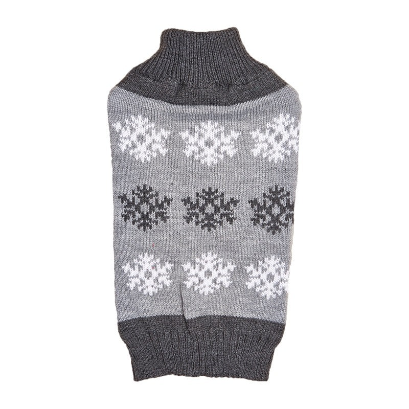 Super Soft Snowflake Christmas Themed Knit Style Dog Sweater