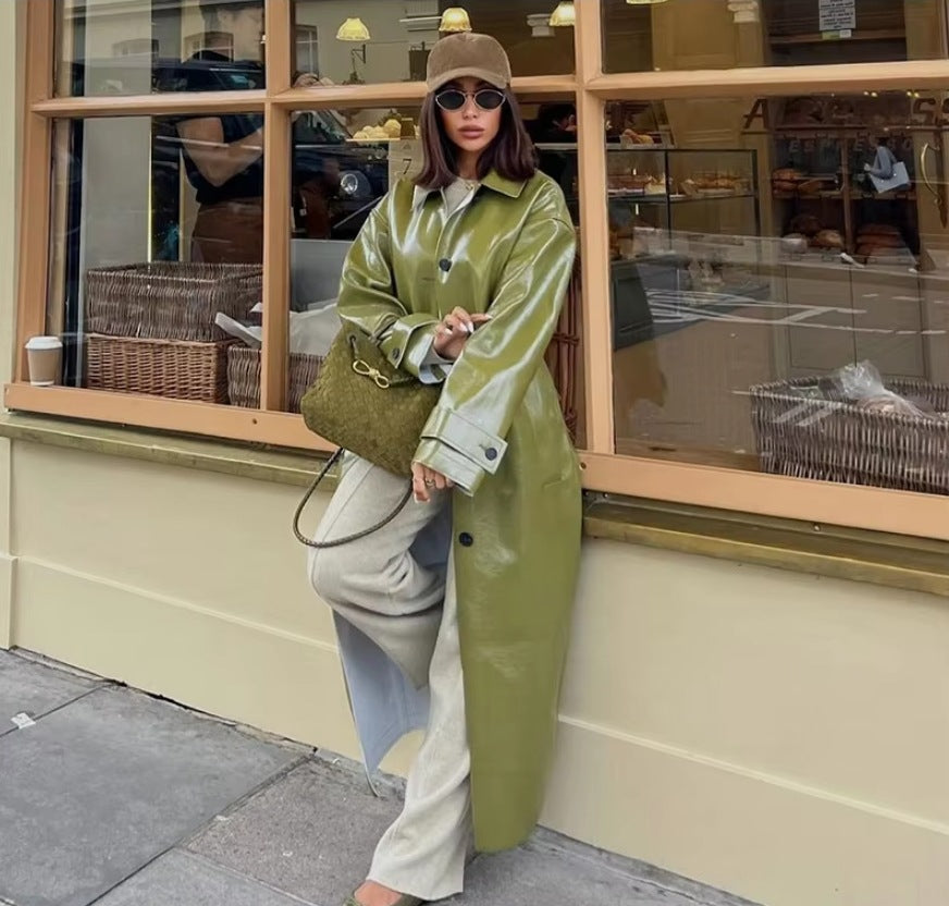 Retro Coat Lapel Loose Jacket Long