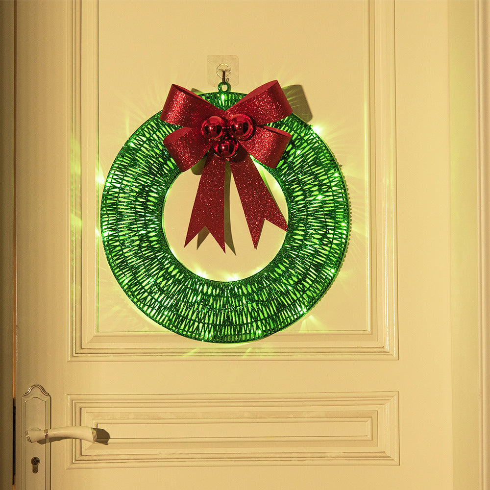 50 centimeter kerstslinger met LED -verlichting en oversized boog