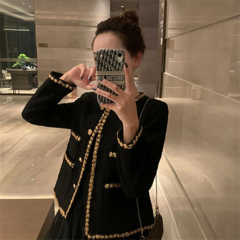 Versatile Black Women's Jacket For Spring And Autumn