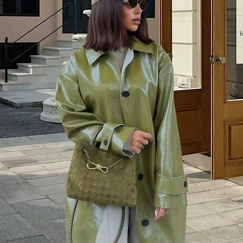 Retro Coat Lapel Loose Jacket Long