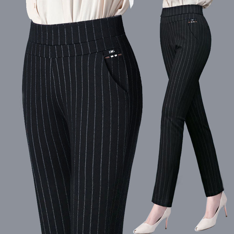Tight High Waist Female Straight-leg Trousers