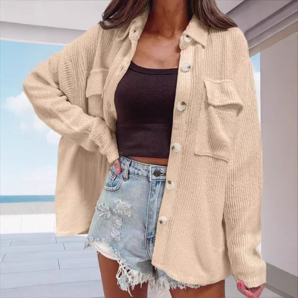 Women's Solid-color Long-sleeve Blouse Jacket