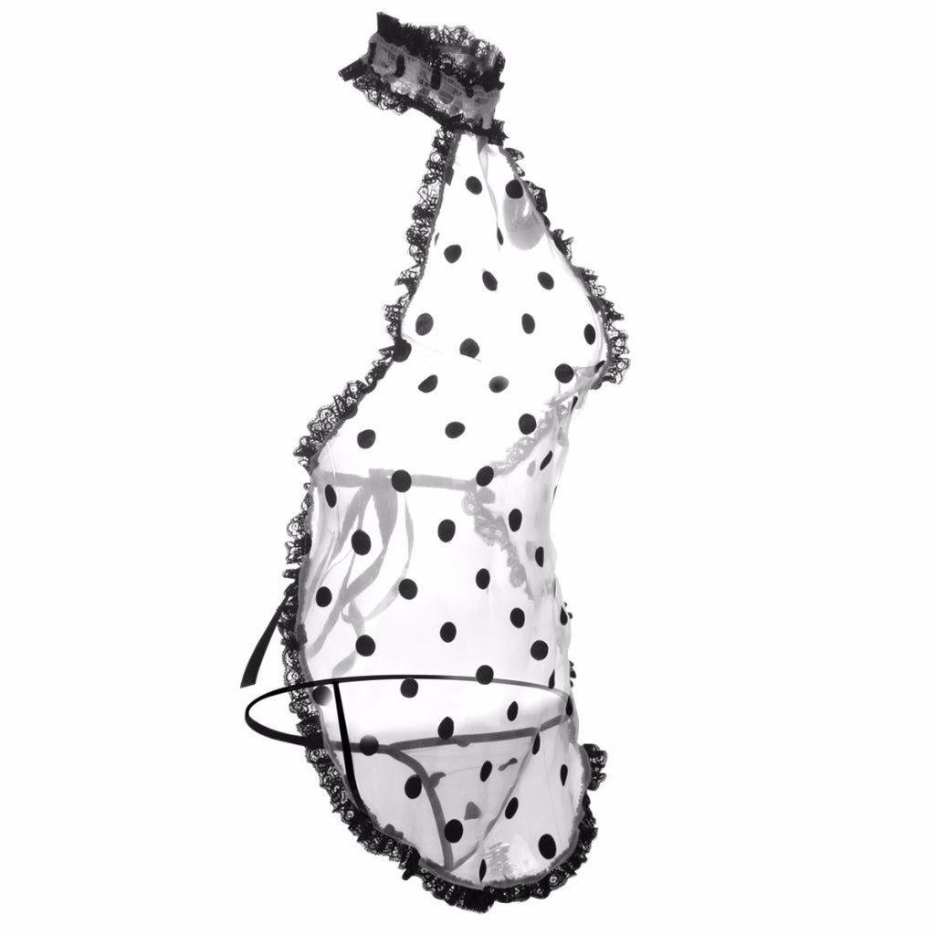 Polka Dot Sexy Maid Costume Conjunto