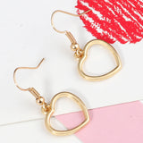 Golden Toned Heart Drop Earrings