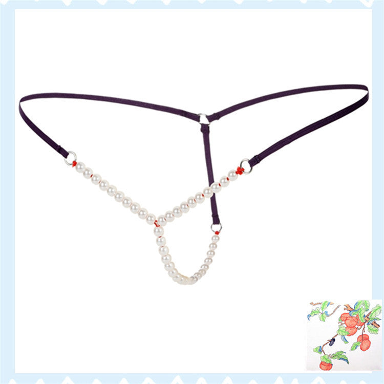 Single Pearl Strand High Waist Thongs