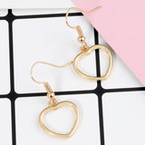 Golden Toned Heart Drop Earrings