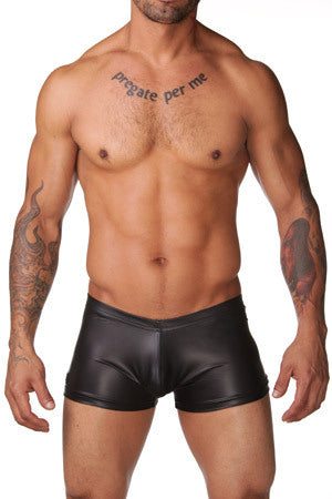 Slip boxer in pelle finta