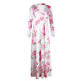 Long Sleeved Maxi Dress with Large Floral Print
