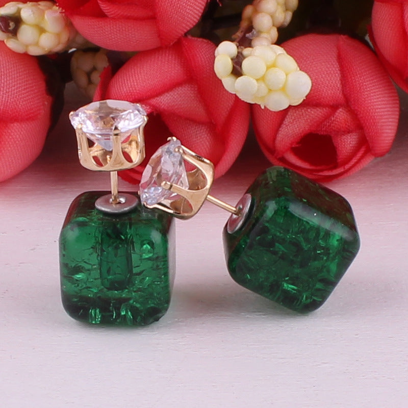 Cube Shaped Double Sided Earrings