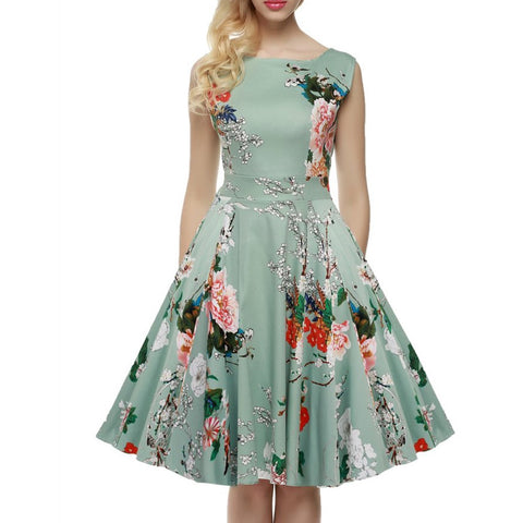 Mint Green Floral Print Dress
