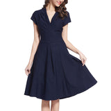 Pleated Bodice Fit & Flare Dress