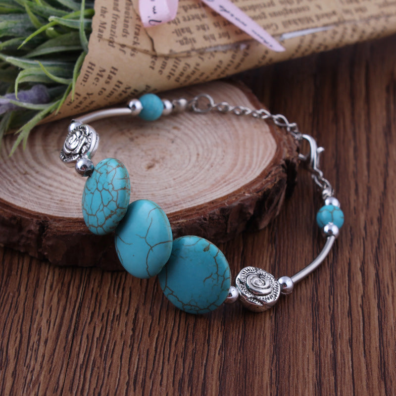 Triple Egg Shaped Turquoise Bead