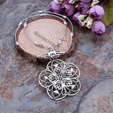 Floral Shaped SIlver Toned Necklace