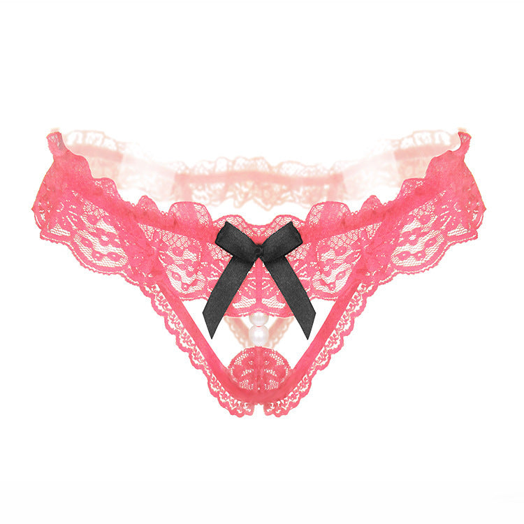 Peekaboo Pearl Cutout Lace Thong