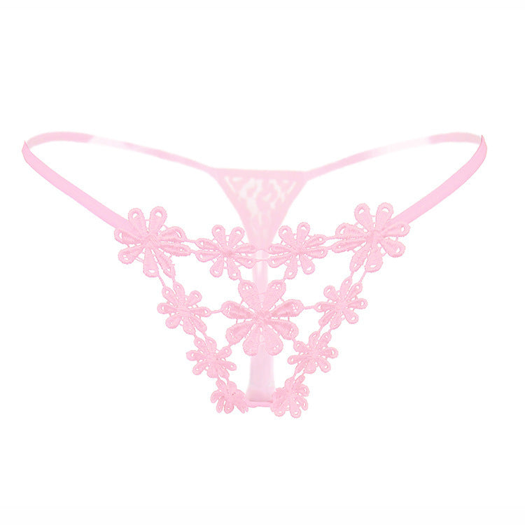 Delicate Floral Embroidery G String - Theone Apparel