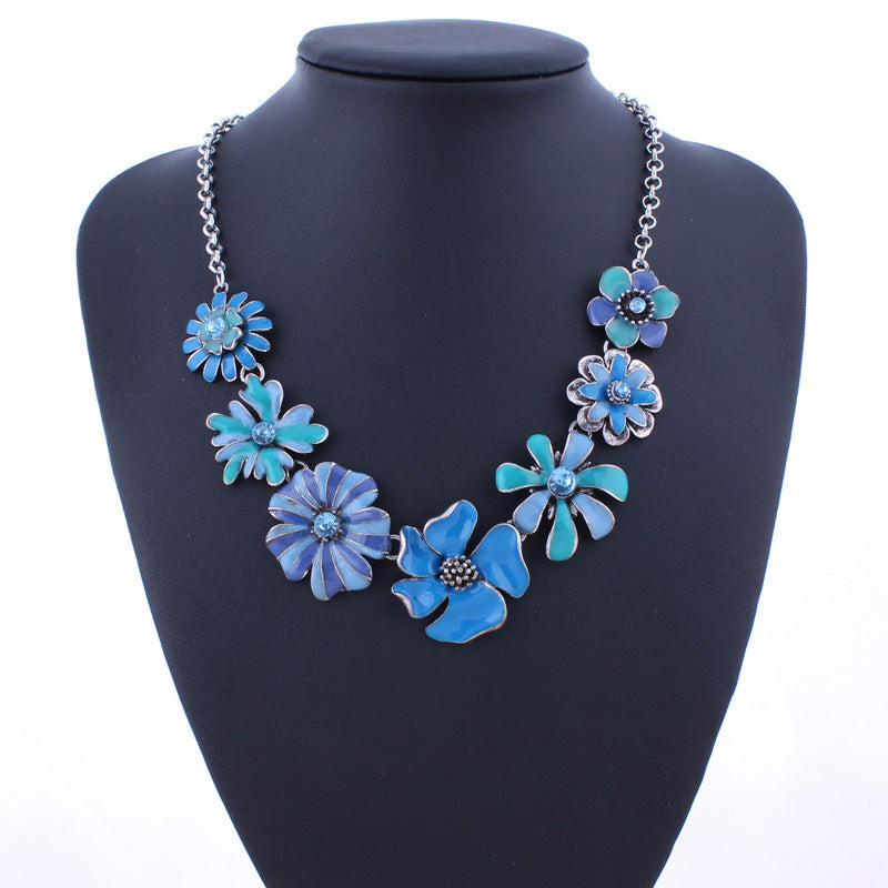 Colorful Gradient Floral Necklace