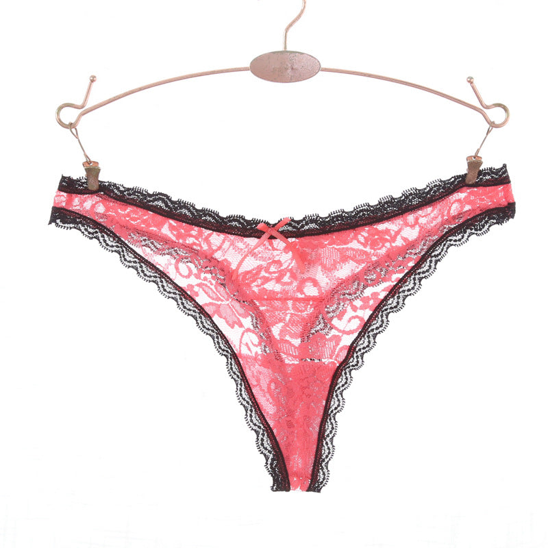 Renda trim desain bunga thong panty