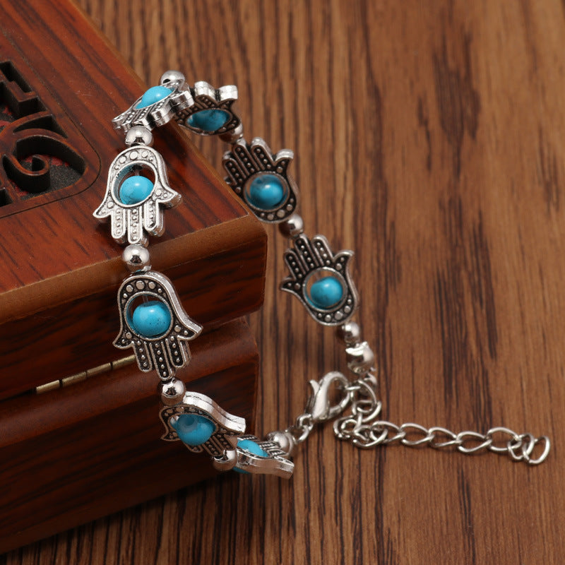 Hamsa Metal Charm Bracelet