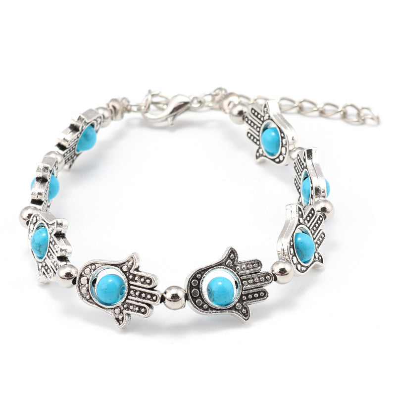 Pulseira de charme de metal hamsa