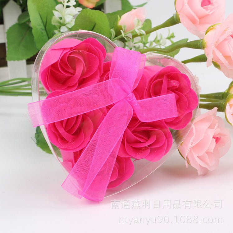 6 Artificial Rose Heart Box with Ribbon - THEONE APPAREL