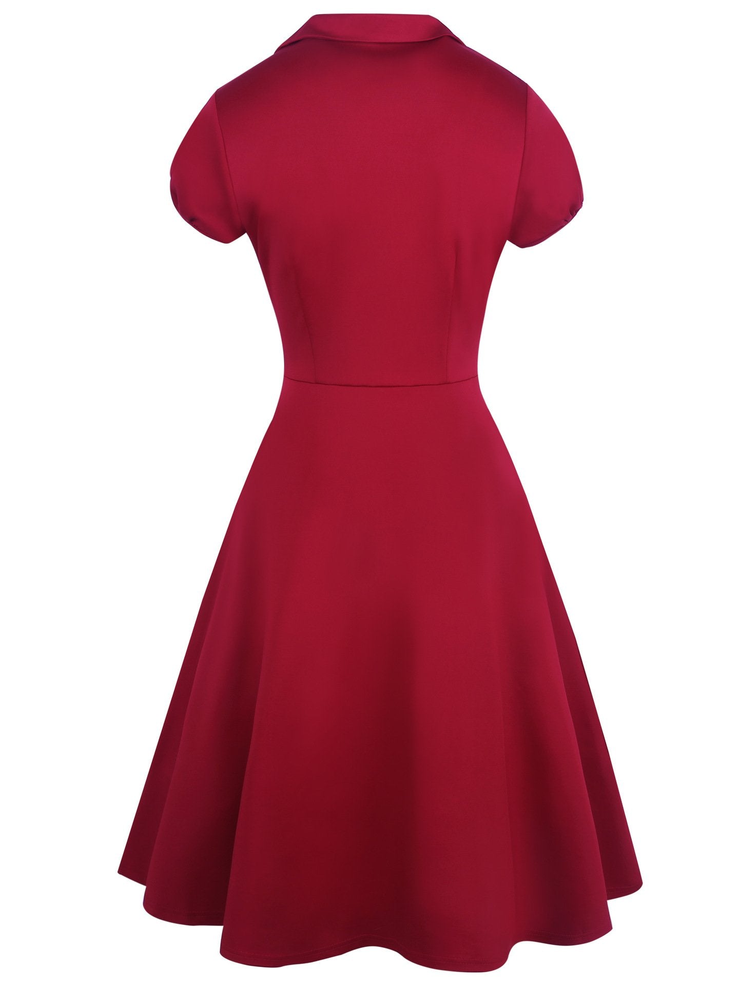 Red Button-Down Fit & Flare Dress