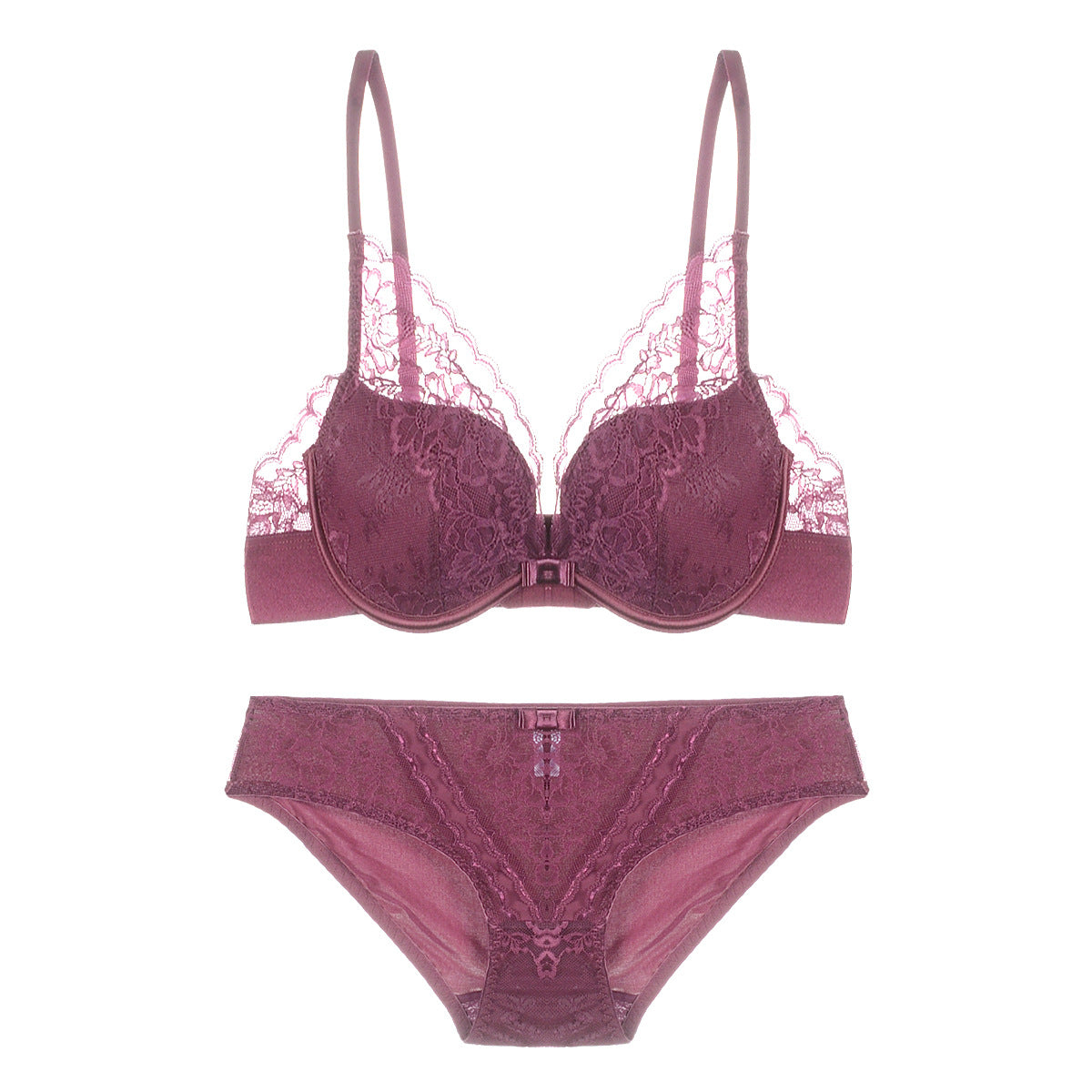 Lace Overlay Bra en panty set