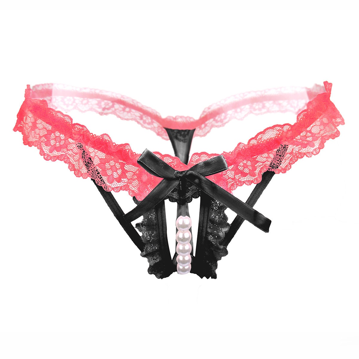 Colorful Lace Peekaboo Pearl Thong - Theone Apparel