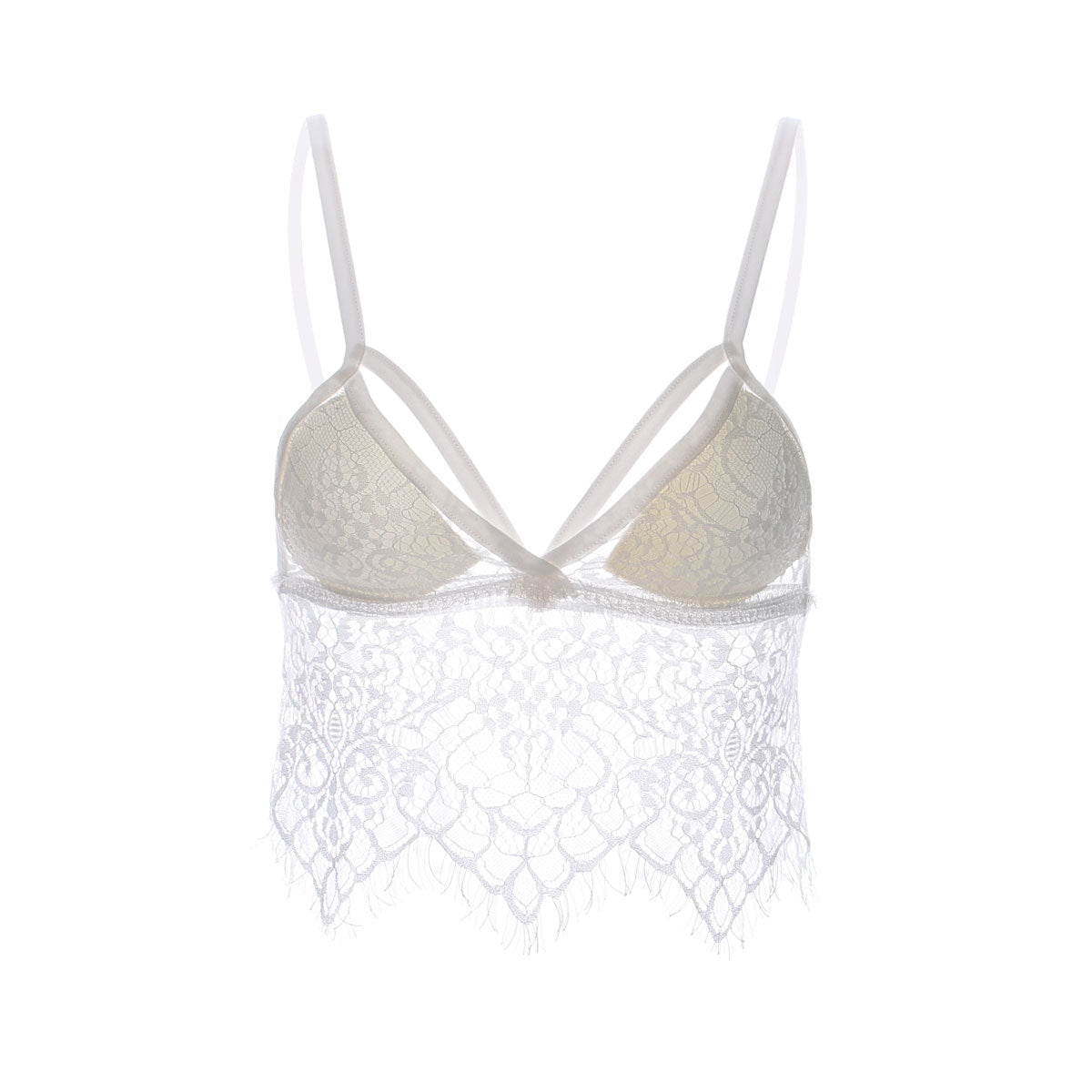 Fancy Hem Cage Front Statement Bra