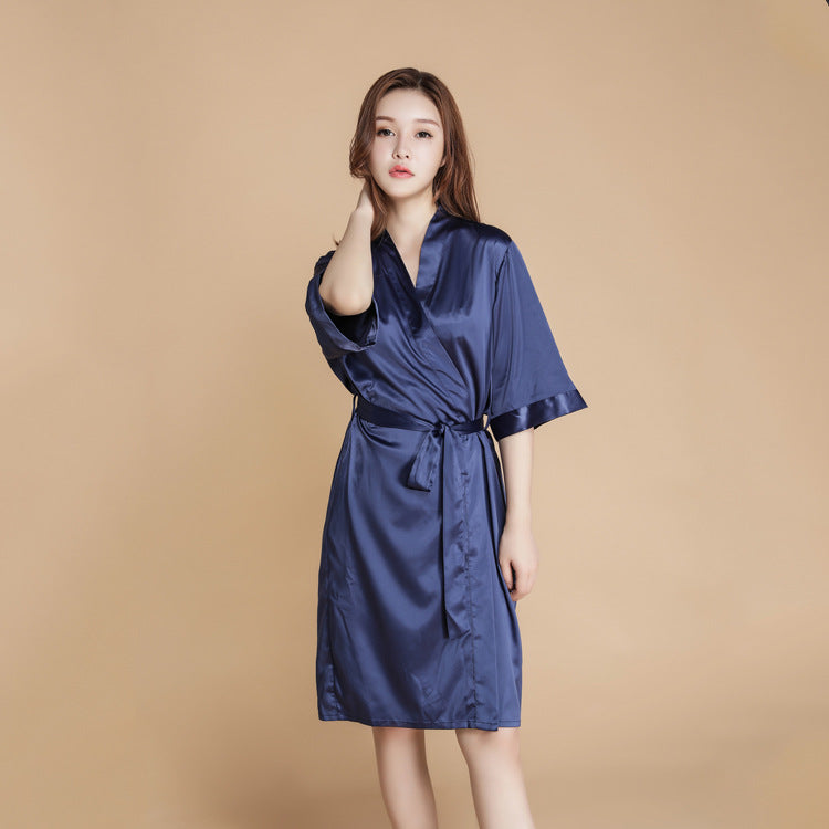 Sweet and Simple Satin Tie Robe