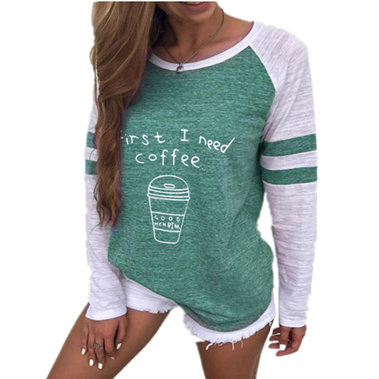 Coffee First Football Raglan Tee - Theone Apparel