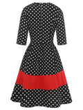 Pleated Skirt Three-Quarter Sleeve Dress
