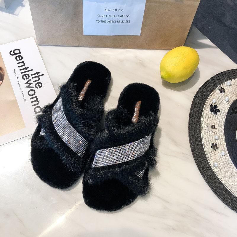 Glam Vibes bont beklede slippers