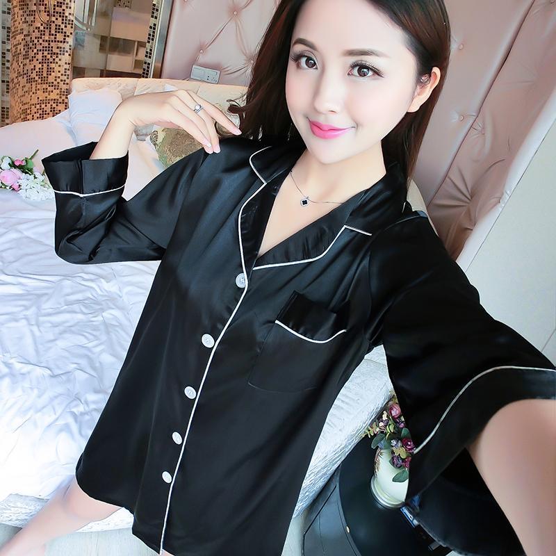 Silky Button Up Sleep Shirt