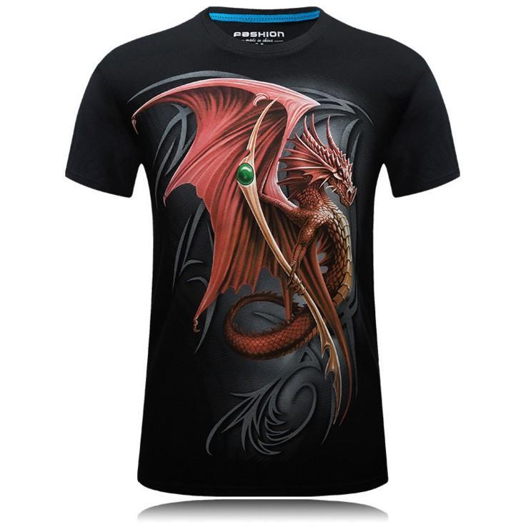 Symbolisches rotes Drache-Grafik-Shirt