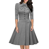 Robe A-Line Butth-front A-Line Gingham Bow