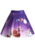 Christmas Snowman Plus Size Skirt - Theone Apparel