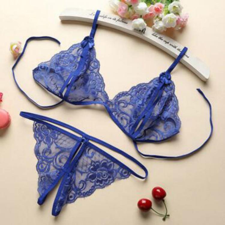 Crotchless Lace Panty Bralette Set - Theone Apparel