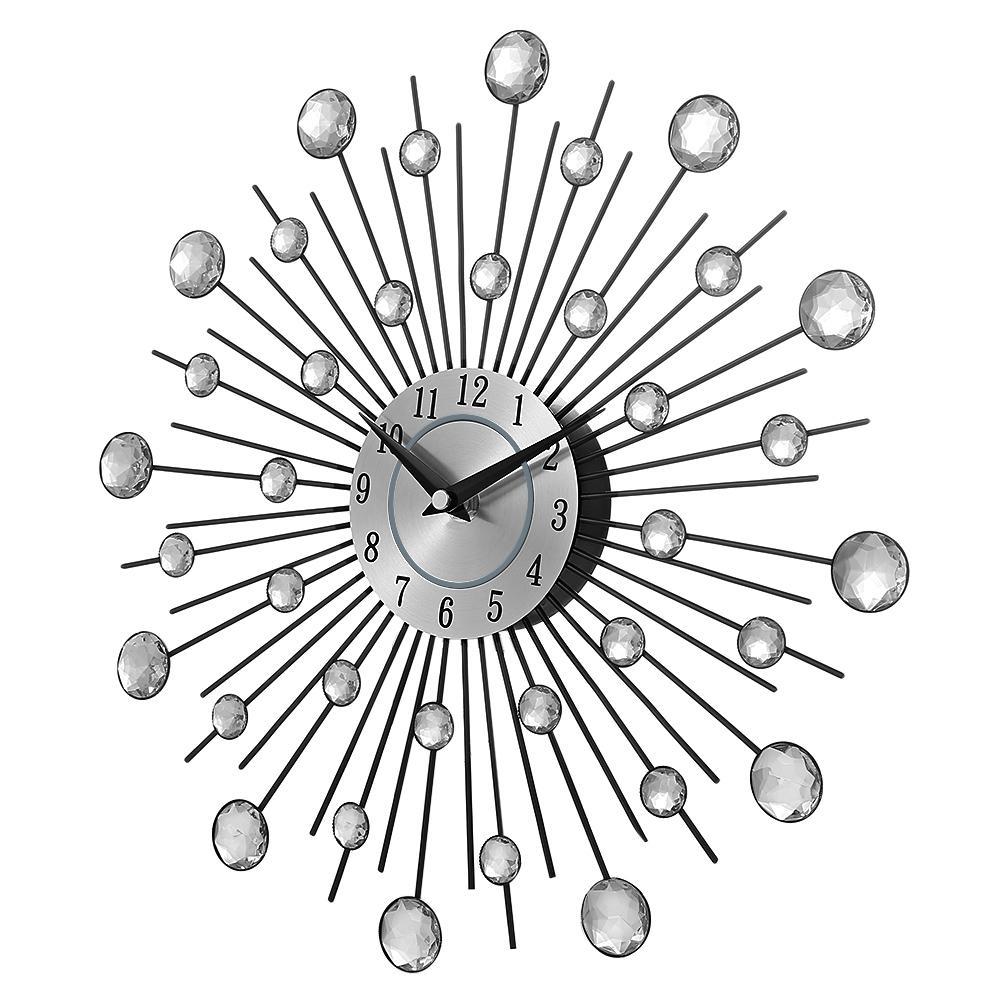 Crystal Sunburst Metal In Home Wall Clock - Theone Apparel