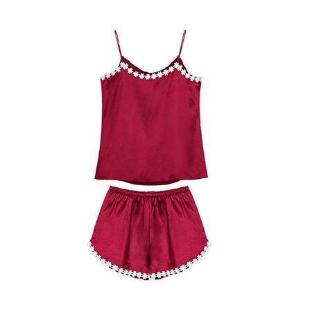 Daisy Flower Trim Sleepwear Set - Theone Apparel