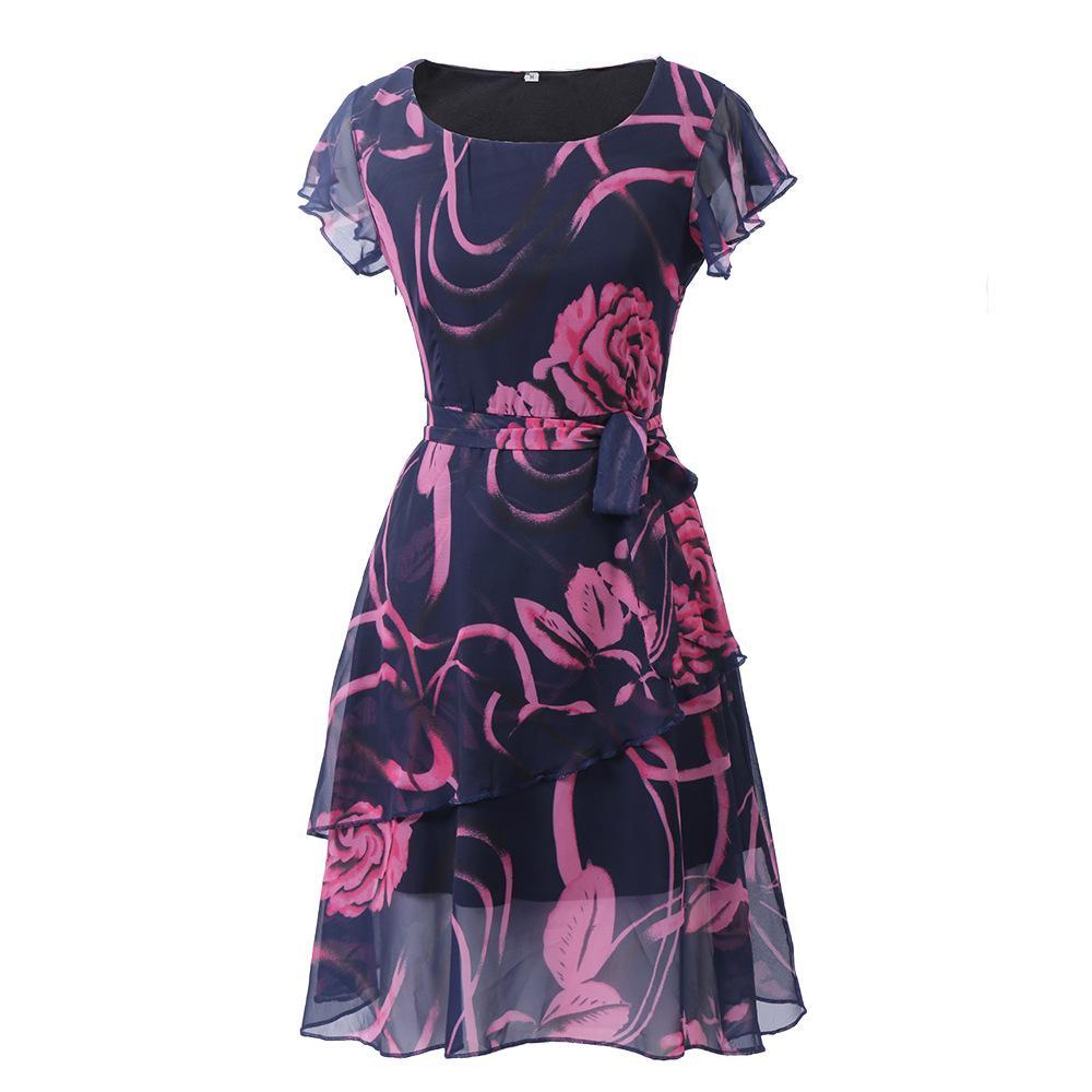 Floral Romance Kleid mit Flatterärmeln