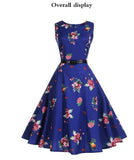 A-Linien-Kleid mit Kolibri-Blumendruck