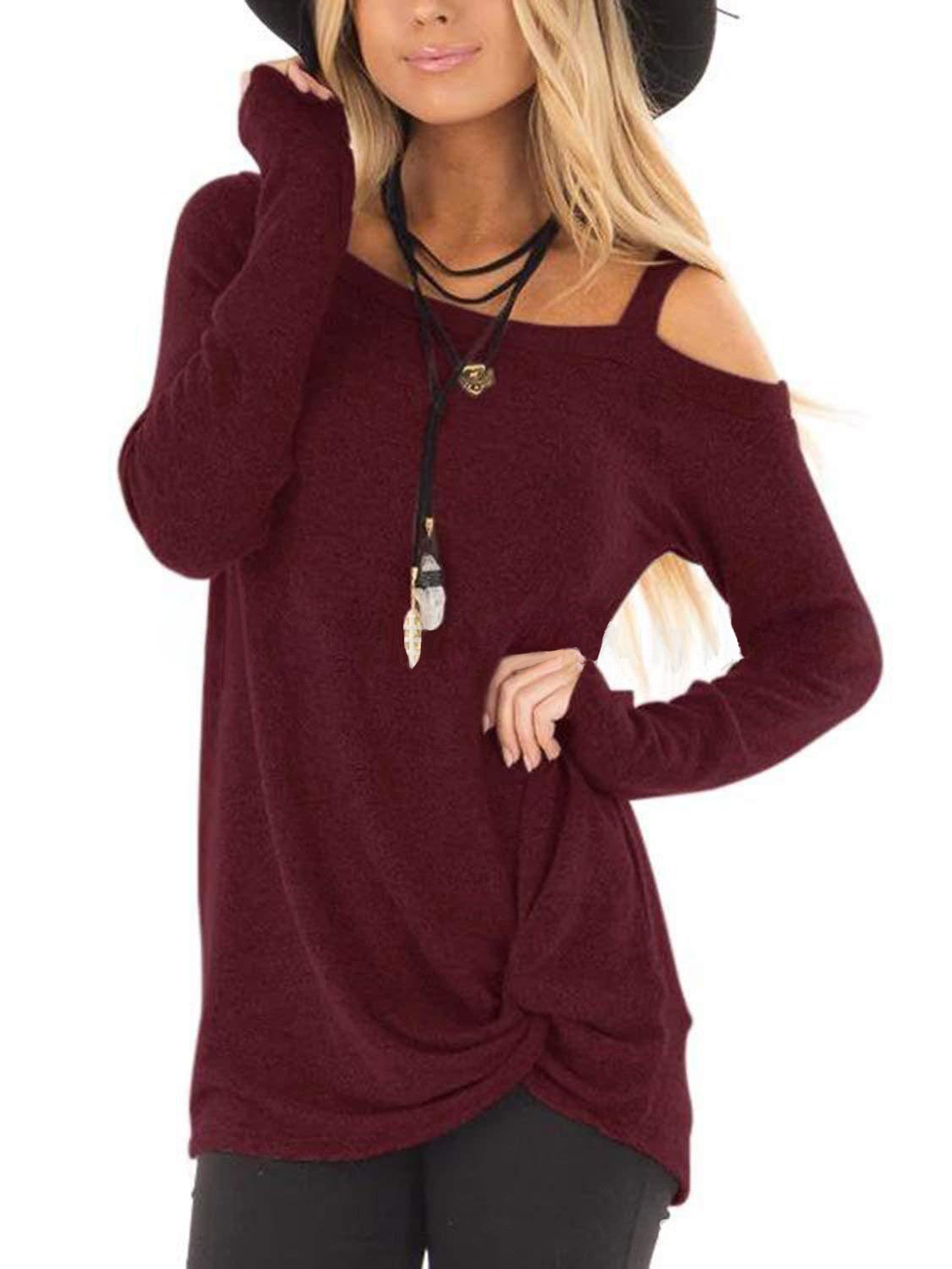 Single Cutout Knot-Hem Knit Top