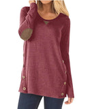 Triangle Still Button-Accent Scoop Deck Tunic